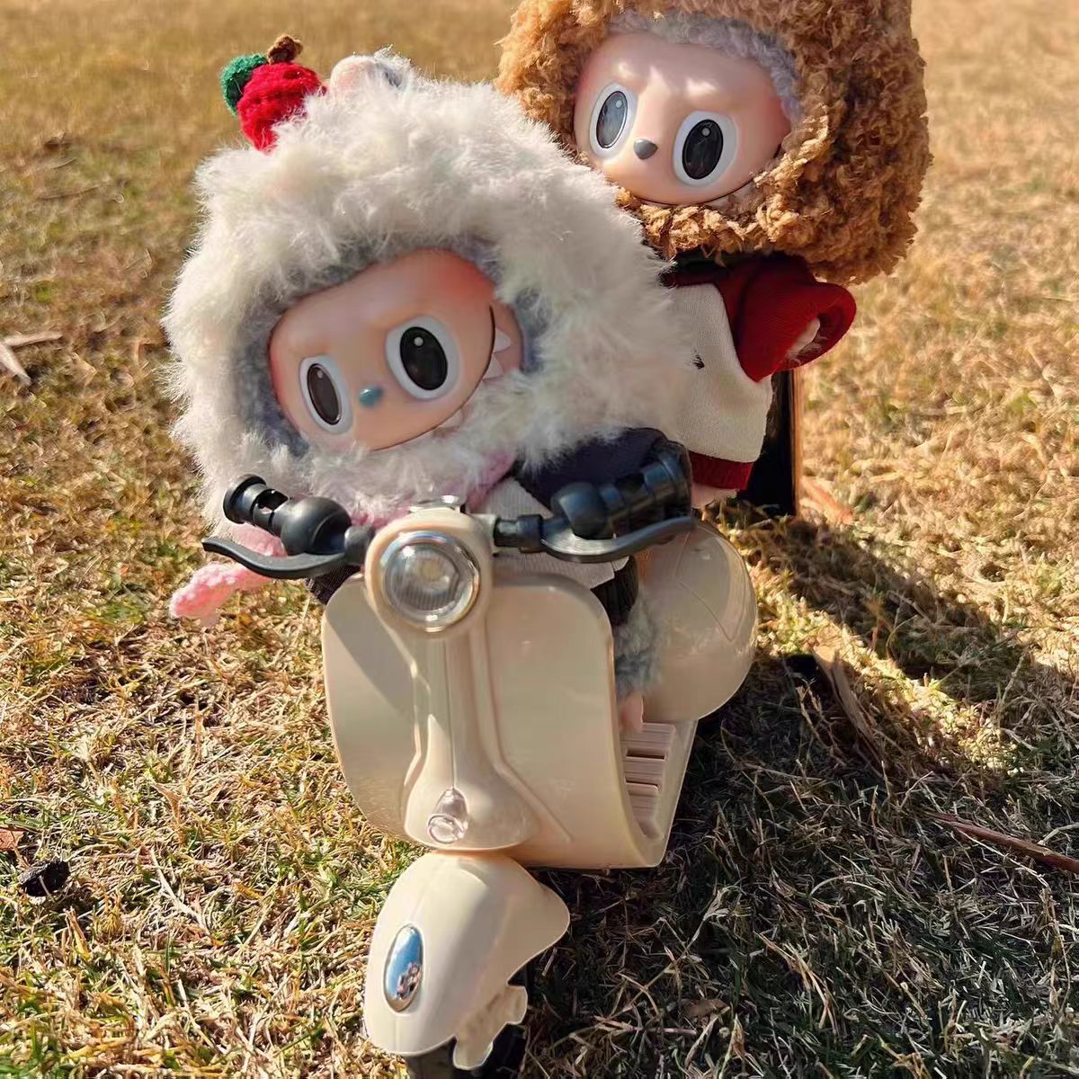 LABUBU motorcycle, toy motorcycle, movable